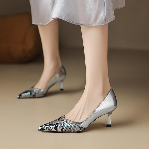 性感优雅，爆款蛇纹升级版里外全皮单鞋DB-M5633 商品图0