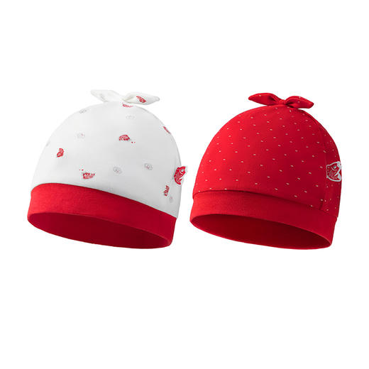 英氏[锦鲤两件装]胎帽婴儿帽子宝宝印花休闲保暖圆顶 商品图4