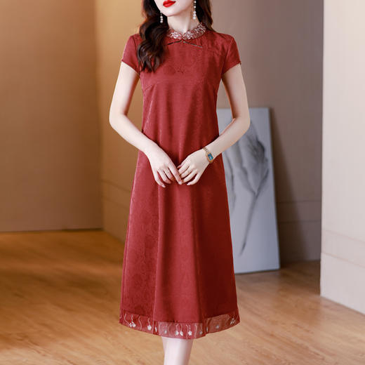 喜婆婆婚宴装旗袍礼服裙，气质优雅显瘦连衣裙AHM-blx9518 商品图0