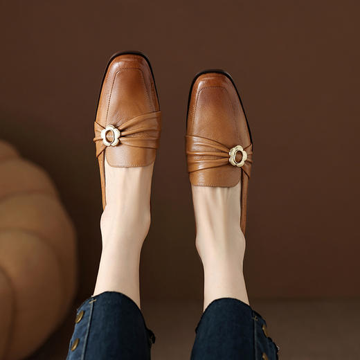 新款爆款英伦风，小皮鞋网红平底单鞋HYT-7279 商品图7