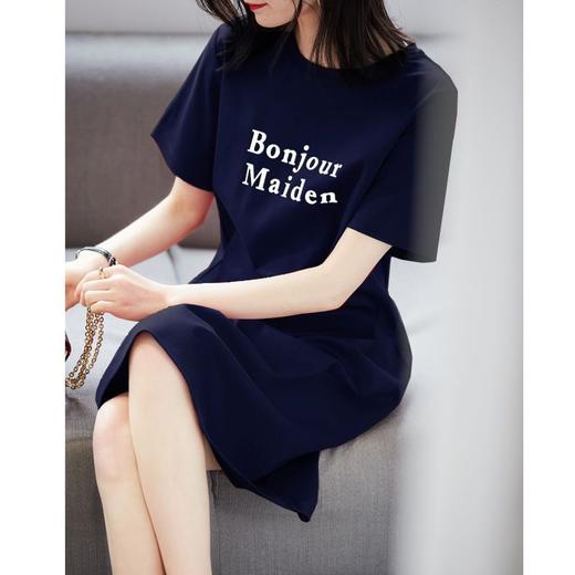 体恤裙连衣裙2023款韩版宽松短袖ins裙子中长款DD 商品图1