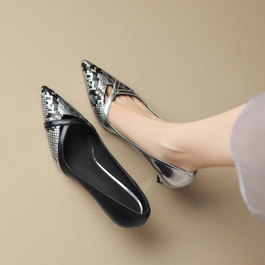 性感优雅，爆款蛇纹升级版里外全皮单鞋DB-M5633 商品图4