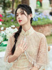 两件套改良旗袍礼服气质年轻款订珠蕾丝连衣裙OY230038 商品缩略图0