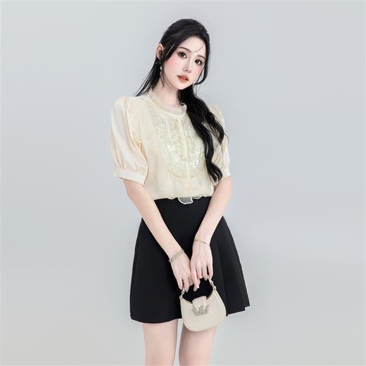 张心子【吸引力法则】法式高级感通勤不规则半身裙女2023夏季短裙 U2306055 商品图2