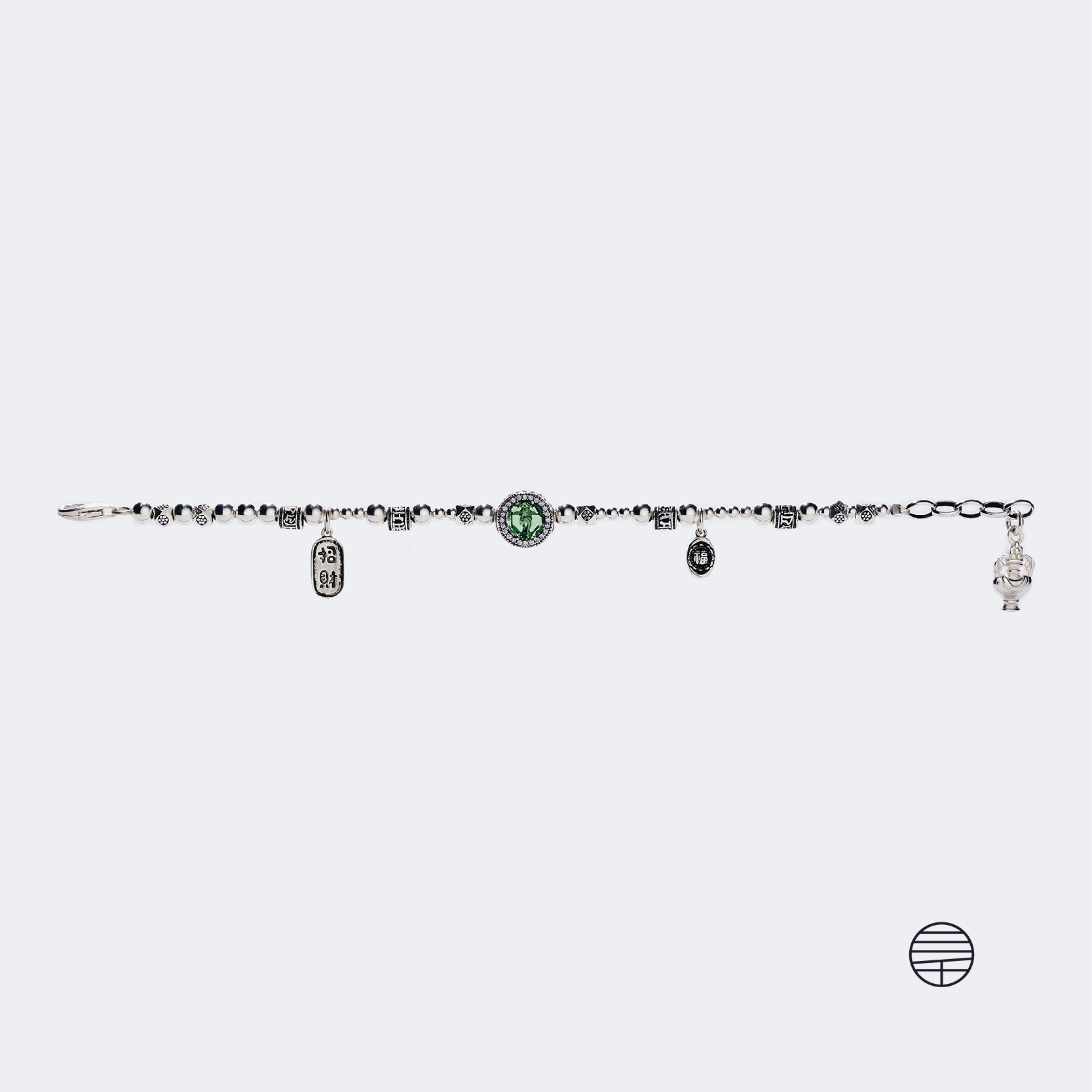 万物三千  AP吉祥绿度母925 银手链 饰品