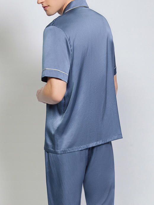 【3F】安莉芳桑蚕丝薄款睡衣套装男短袖长裤家居服ELM0579 商品图1