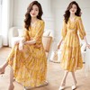 2023夏装新品碎花连衣裙女黄花修身显瘦后松紧韩版时尚气质HR-QY23601 商品缩略图3
