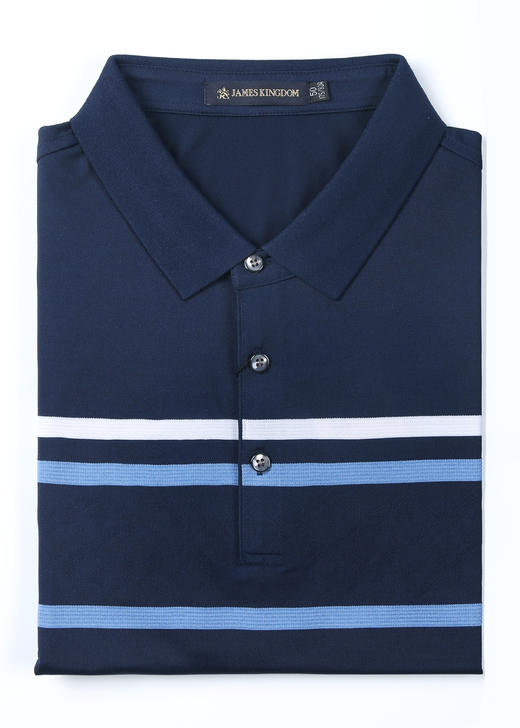 【1件/159   2件/259】  占姆士男士含桑蚕丝条纹短袖POLO衫 一款两色  上青&深绿 商品图7