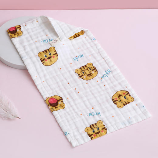 【10条装 六层全棉纱布小方巾】高密纯棉泡泡纱方巾六层水洗小手帕吸水毛巾印花批发婴儿童口水巾 商品图14