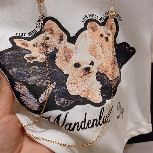 【韩版时髦洋气！卡通印花短款T恤工装裤套装】时尚舒适又耐穿，柔软透气亲肤，无束缚，童装夏女童韩系套装中小童，潮流造型不容错过sh 商品图2