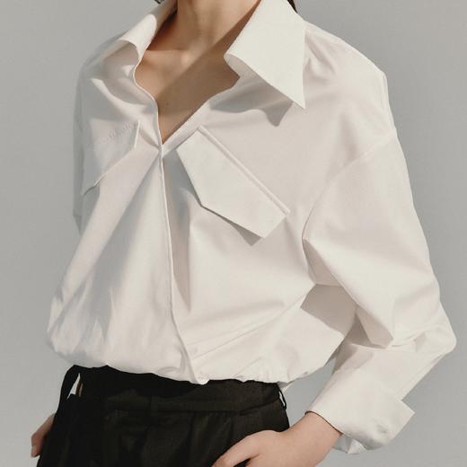 LIYIHAN 短款褶皱衬衫 Y233C03101 商品图1