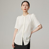HT202347法式真丝衬衫女2023年夏季灯笼袖桑蚕丝短袖衬衫 知性T恤女 商品缩略图1
