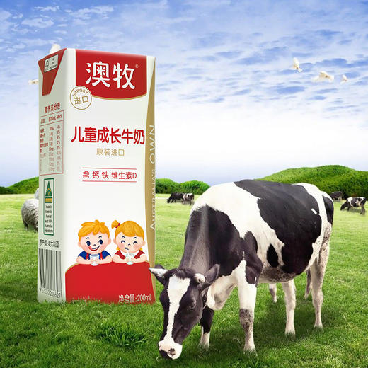 【品牌直供】澳牧儿童成长牛奶200ml*24盒 商品图3