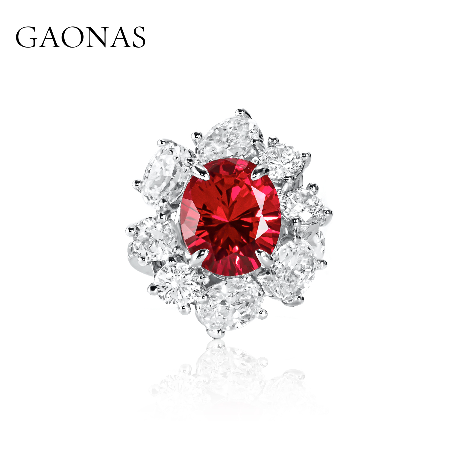 高纳仕V系列 经典繁花红戒指 RJ052170