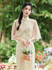 两件套改良旗袍礼服气质年轻款订珠蕾丝连衣裙OY230038 商品缩略图1