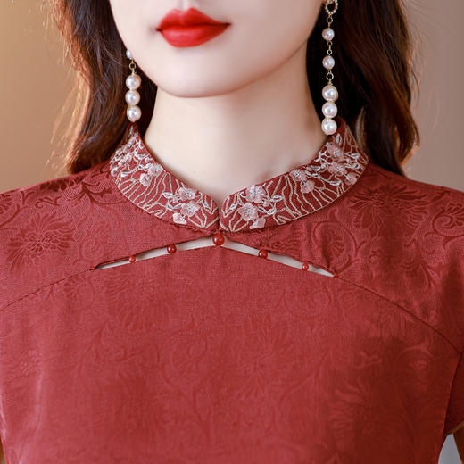 喜婆婆婚宴装旗袍礼服裙，气质优雅显瘦连衣裙AHM-blx9518 商品图3