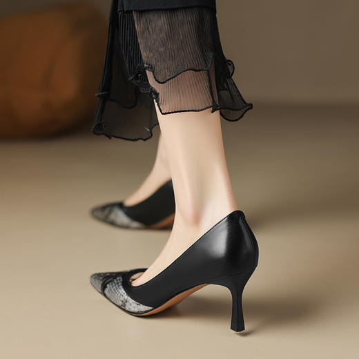 性感优雅，爆款蛇纹升级版里外全皮单鞋DB-M5633 商品图6