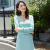 东黎 • 丝绒款女士春夏季U型领气质修身连衣裙 3063 商品缩略图4