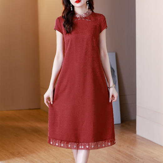 喜婆婆婚宴装旗袍礼服裙，气质优雅显瘦连衣裙AHM-blx9518 商品图1