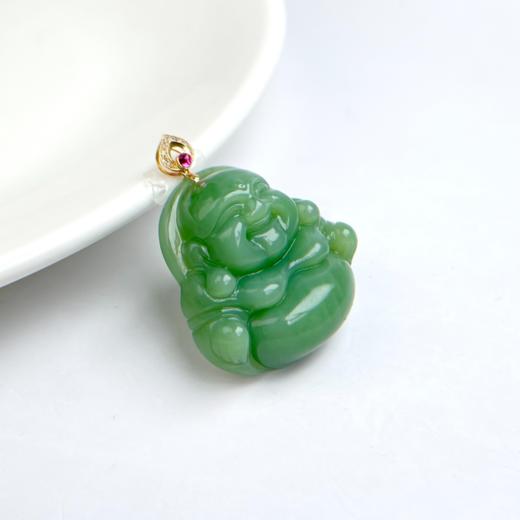 18K碧玉吊坠-猫眼佛公 商品图0