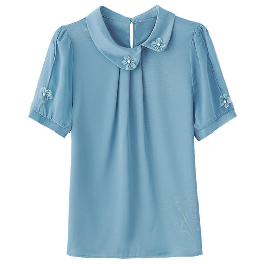 减龄时尚，雪纺衬衫短袖衬衣妈妈洋气小衫SDJ38786819 商品图4