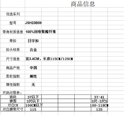 再生聚酯纤维腰带 商品图2