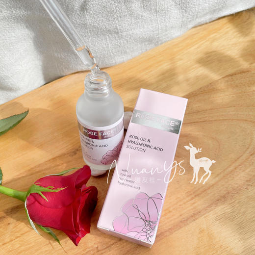 【补水 提亮润泽 平衡水油 亢衰老 强化月夫质 好吸收】保加利亚马士革玫瑰玻尿酸精华液 30ml  roseface 商品图0