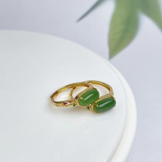S925碧玉戒指-四爪小马鞍 商品图0