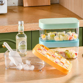 【日用百货】-夏天家用冰块塑料透明制冰盒28格