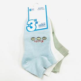 低帮短袜彩色女士棉袜袜子运动透气休闲日常短筒颜色随机3双特惠装