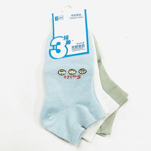 低帮短袜彩色女士棉袜袜子运动透气休闲日常短筒颜色随机3双特惠装 商品图0