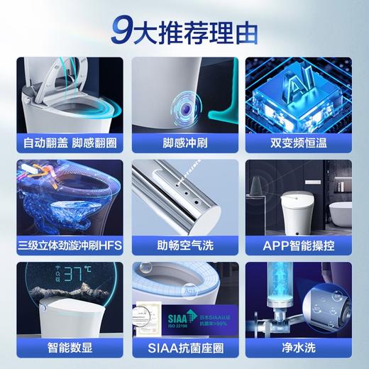 海尔智能马桶一体机 自动翻盖款 脚感冲刷抗菌除臭电动全功能卫浴马桶坐便器 HD-3028U1 305坑距 商品图4