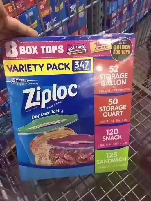 美国家家必备！Ziploc食品保鲜袋347个大包装 商品图0