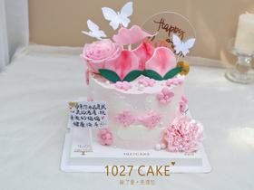 1027CAKE | 长辈祝寿蛋糕 粉色 寿桃 妈妈