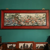 二十世纪 红木镶珐琅彩百骏图瓷板画大挂屏 商品缩略图0
