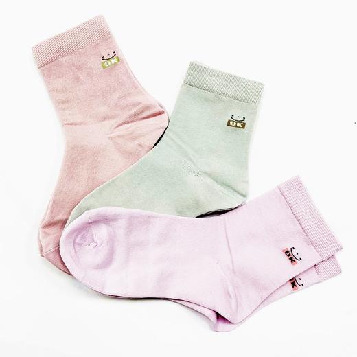 中筒彩色女士棉袜袜子运动透气休闲日常袜子颜色随机3双特惠装 商品图0