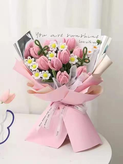 扭扭棒花束手工diy材料包加密毛根毛条绿色超密扭扭棒 商品图2