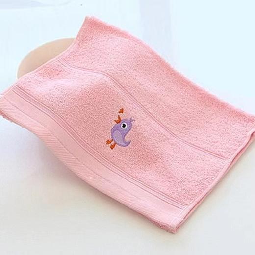 洁丽雅童巾毛巾纯棉卡通可爱儿童洗脸素色全棉小毛巾柔软吸水童巾50×25cm颜色随机1条 商品图4