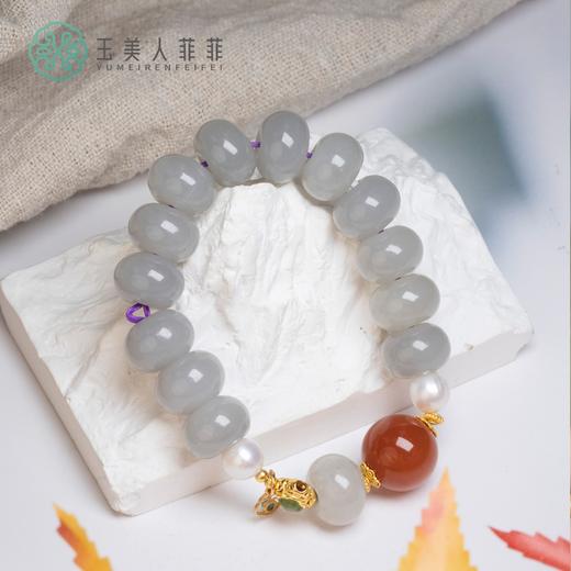 烟紫算盘珠单圈-珍珠玛瑙配珠14mm左右 商品图0