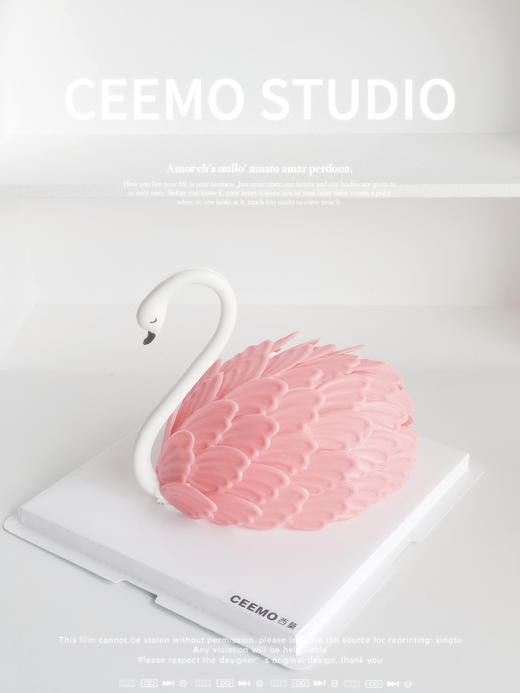 巧克力粉天鹅 蛋糕 商品图0