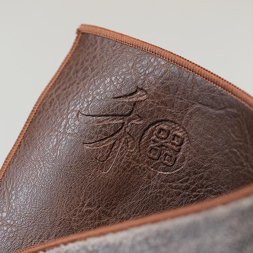 禾器新品皮茶巾高档复古双面禅意吸水简约茶布布垫精美中国风便携 商品图3