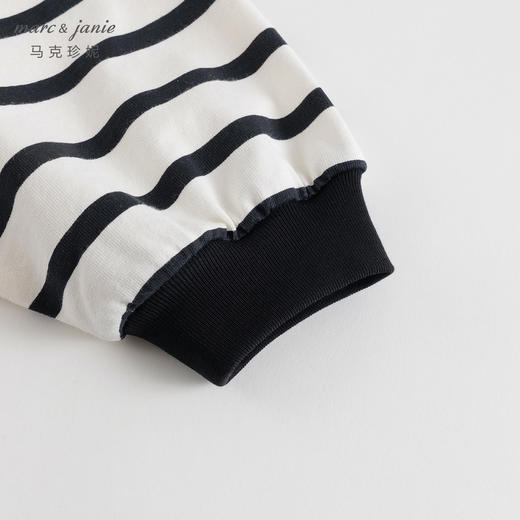 马克珍妮秋装新款 女童全棉条纹长袖T恤 儿童上衣231337 商品图4