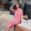 2023夏季新款女装时尚休闲短款T恤+半身裙两件套温柔风休闲套装女 商品缩略图1