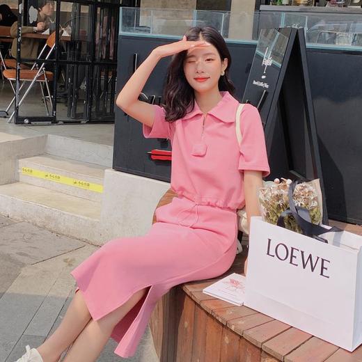2023夏季新款女装时尚休闲短款T恤+半身裙两件套温柔风休闲套装女 商品图1