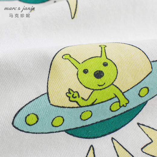 马克珍妮宝宝秋装新款 男童外星人涂鸦纯棉长袖T恤儿童上衣231392 商品图4