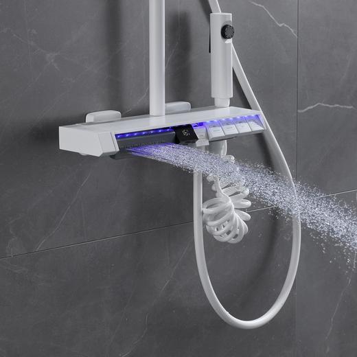 7290飞雨五档腰喷花洒-恒温奶白 商品图2