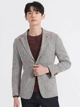 callisto咖色棉混纺休闲单西
 ASFJK036C BR