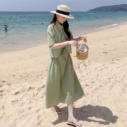 法式小个子温柔风两件套女2023年夏季新款时尚小衫高腰半身裙套装 商品图3