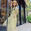 实拍新款清新夏季绿腰抽绳连衣裙女洋气时尚不挑人甜美潮搭长裙子 商品缩略图2