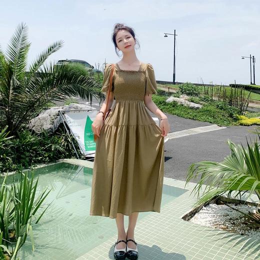 法式白色连衣裙夏季女气质高级2023女装新款开叉松紧显瘦小众长裙 商品图1